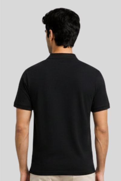 Men's Vega Black Solid  Polo T-shirt