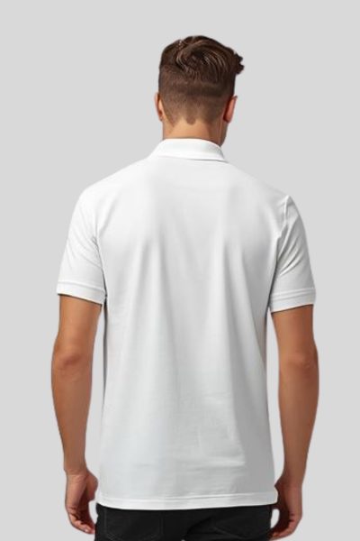 Men's Vega White Solid  Polo T-shirt