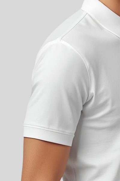 Men's Vega White Solid  Polo T-shirt