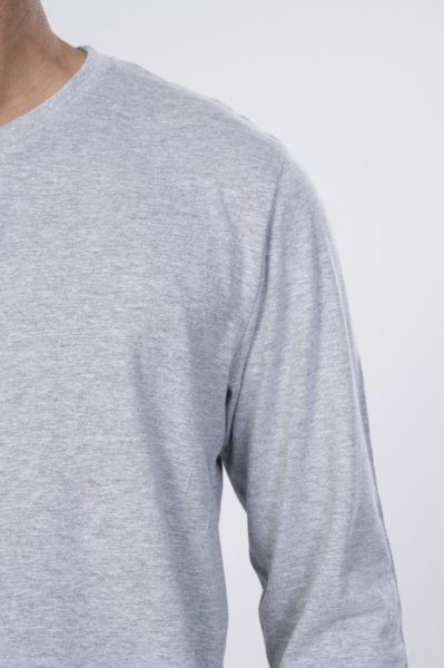 Shleviro Men's Cygnus Grey Heather Solid  Full Sleeve T-shirt