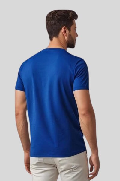 Men's Platinum Royal Blue solid Round Neck T-shirt