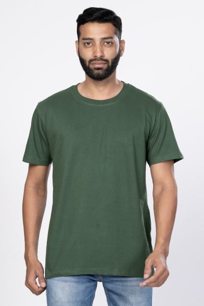Shleviro Men~s Polar Lab Bottle Green Solid Round Neck T-shirt