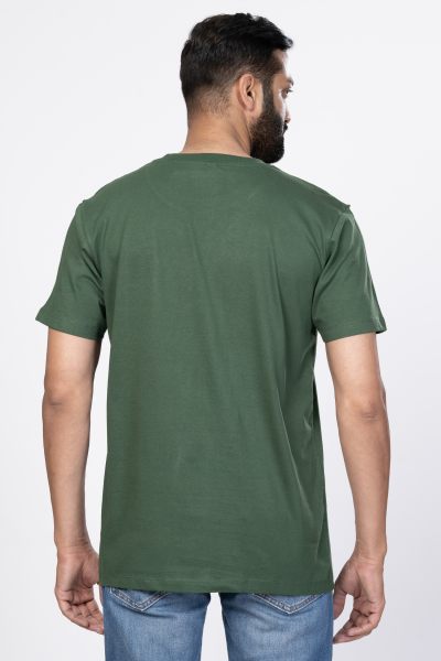 Shleviro Men's Polar Lab Bottle Green Solid Round Neck T-shirt