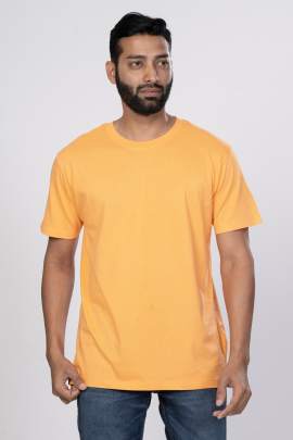 Shleviro Men~s Polar Lab Tangerine Solid Round Neck T-shirt