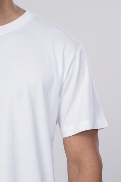 Shleviro Men's Polar Lab White Solid Round Neck T-shirt